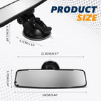 Rear View Mirror, Adjustable Interior Rearview Mirror with Suction Cup, Anti Glare HD Wide Angle Rear View Mirror, Car Panoramic Rear View to Reduce Blind Spot for Most Cars
