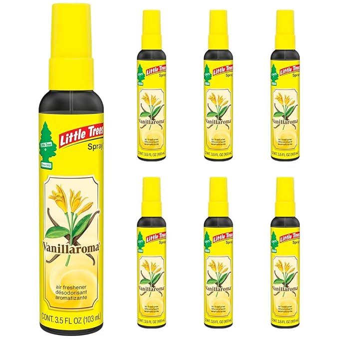 LITTLE TREES Car Air Freshener | Spray Provides a Long-Lasting Scent for Auto or Home | On-the-go Freshness | Vanillaroma, 6 