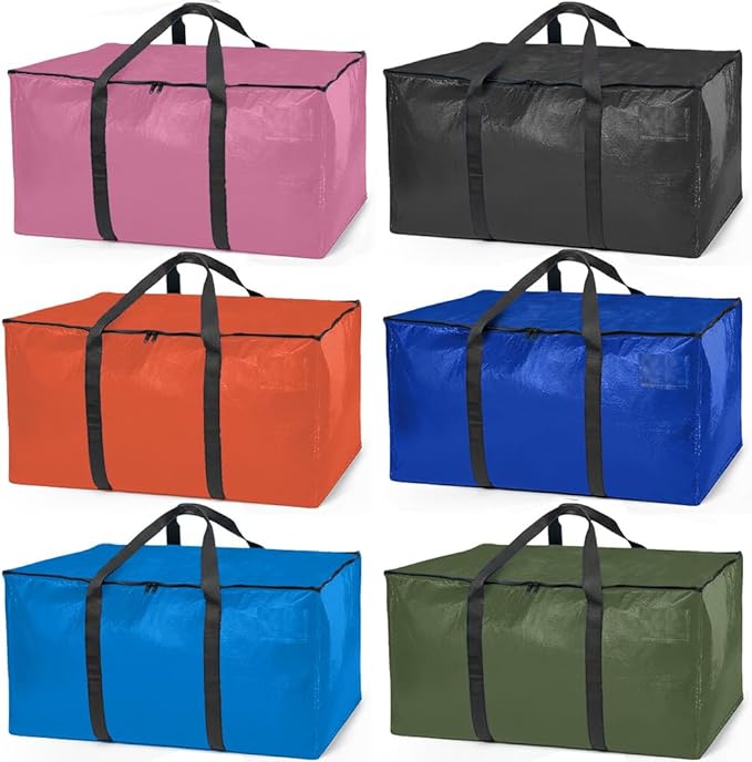 ClearSpace Oversized Moving Bags or Storage Bag – Large Moving Boxes with Backpack Straps, Zippers & Handles – Heavy-Duty Pac