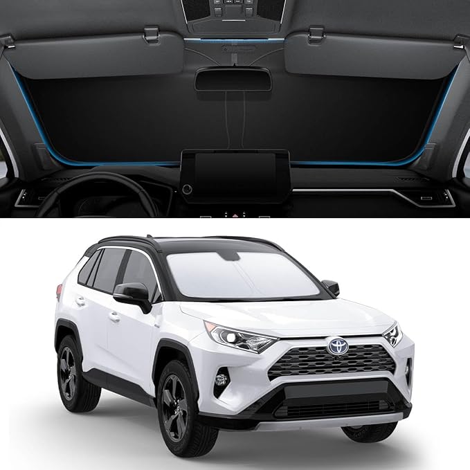 Spigen Triple-Coated CryoShade Front Windshield Sunshade (Reinforced Velcro Strap) for Toyota RAV4 2019-2025 and RAV4 Prime 2021-2025