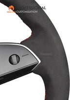 MEWANT Hand Stitched Matte Carbon Fiber&PU Leather Steering Wheel Cover Wrap for Tesla Model 3 Highland 2023 2024 2025 Steering Wheel Accessories