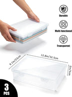 Paper Organizer Box, 3 Pack Plastic File Storage Box Plastic Photo Storage Box Document Organizer, File Portable Project Case