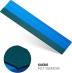 FOSHIO 12 Inch Felt Squeegee for Vinyl wtih Ruler 30CM 4 Round Corners Universal Card, Window Tint Film Installing Hard Blue PP Car Vinyl Wrap Scraper Tool