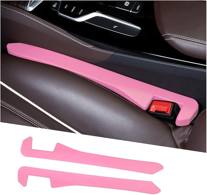 2PCS Car Seat Gap Filler,Flexible Seat Gap Organizer Between Seats for Tightly Filling Seat Gaps,Universal Car Side Seat Gap Filler Interior Car Accessories for Women & Men (Pink)