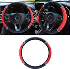 Bling Soft Leather Steering Wheel Cover, 15 Inch Colorful Rhinestones Auto Elastic Protector with Crystal Diamond for Women G