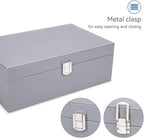 LANDICI Jewelry Box Organizer for Men Women, 2 Layer 4 Slot Watch Storage Case with Removable Tray, PU Leather Large Jeweller