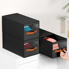 DIMJ Closet Organizers and Storage - Fabric Bins with Drawers for Closet Foldable Clothes Organizers with Clear Window, Stack