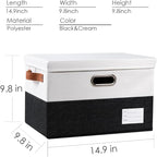PRANDOM Foldable Storage Bins with Lids [3-Pack] Fabric Collapsible Storage Boxes Baskets Cubes Containers with Handles for C
