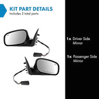 TRQ 2 Piece Driver and Passenger Side Mirror Assembly Set Electric Adjustment Heated Memory Puddle Light Black Compatible wit