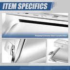 Auto Dynasty Rear Bumper End Caps Cover Compatible with 2015-2020 Ford F-150, Driver and Passenger Side, Non Parking Sensor Holes, Polished Chrome