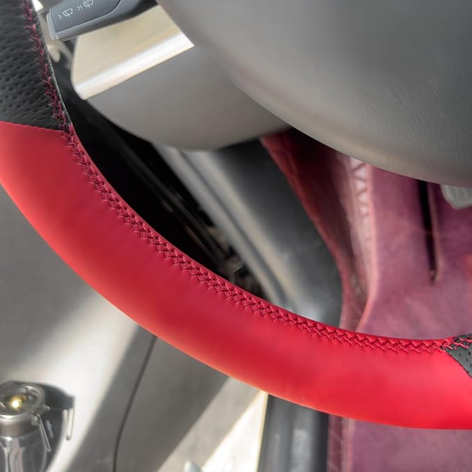 MEWANT Hand Stitched Steering Wheel Cover for Tesla Model 3 2017-2023 / Model Y 2020-2023 for Tesla Model 3/Y Accessories