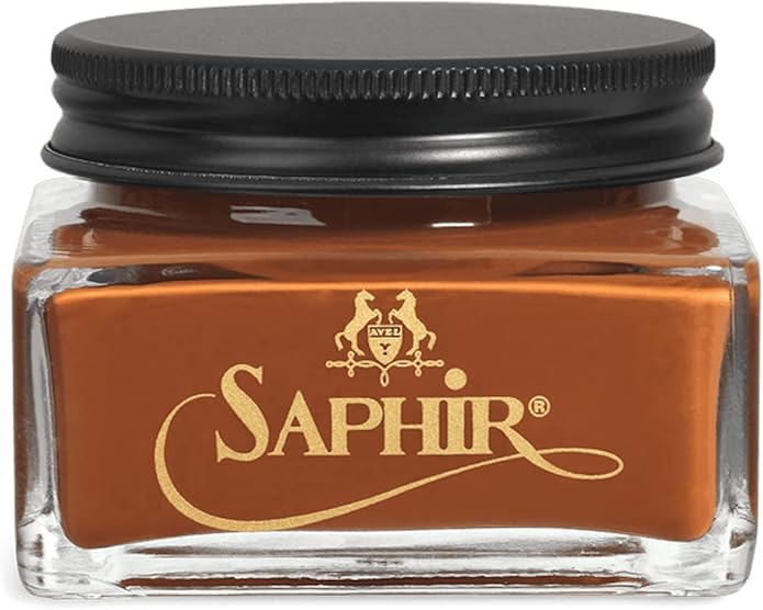 Saphir Medaille d'Or Pommadier Cream 75ml – Natural Cream Leather Shoe Polish, Leather Conditioner for Boots, Handbags