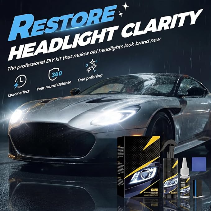 Ceramic Car Headlight Restoration Kit, 2026 Upgraded Headlight Cleaner and Restorer Kit, No Sanding Required, Restoring to Li