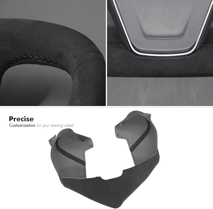 MEWANT Hand Stitched Tesla Model S Yoke Steering Wheel Cover Wrap for Tesla Model S 2021-2023 / Model X 2021-2023 Tesla Yoke Steering Wheel Accessories