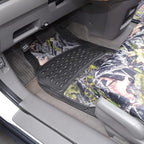 BDK Camo Car Seat Covers Full Set with Floor Mats – Complete Interior Protection Set, Realistic Green Forest Camouflage Patte