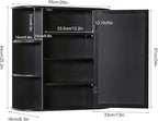 Iwell Bathroom Medicine Cabinet with Mirror, Wall Cabinet with 2 Adjustable Shelves & 6 Open Shelves, Bathroom Cabinet Wall M