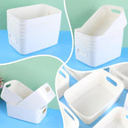 Zopeal Plastic Storage Bins 10 Pcs White Pantry Organizer Bins Small Baskets Storage Containers for Home Kitchen (12 x 8 x 5 
