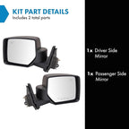 TRQ 2 Piece Driver and Passenger Side Mirror Assembly Set Electric Adjustment Heated No Memory Textured Compatible with 2007-