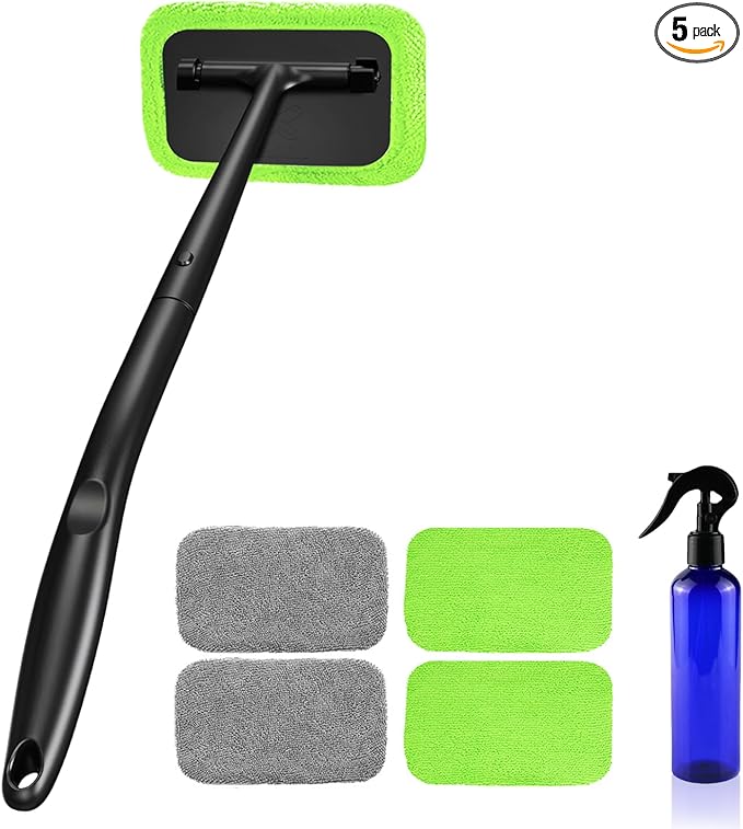 XINDELL Grip 22” Microfiber Car Window Cleaning Tool – Dash & Windshield Brush with Ergonomic Handle, Reusable Pads for Inter