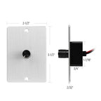 12 Volt PWM LED Dimmer Switch 15A 180W, Push On/Off, Rotary Knob Dimming,12V/24V Light Dimmer for RV Boat Truck Camper Van Trailer Light Fixture, LED Strip Lights (High Side, Silver Panel)