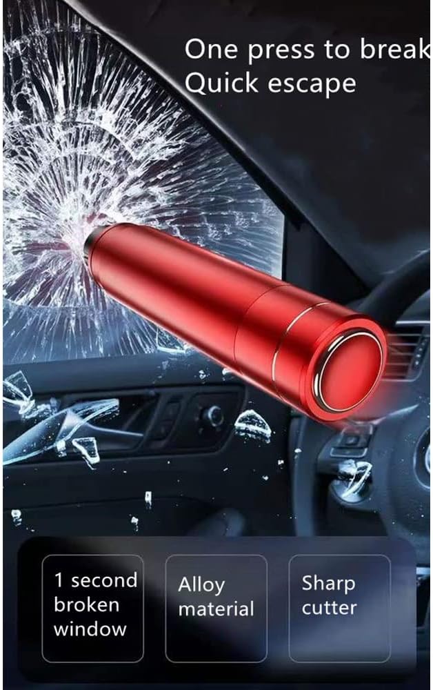 HHXS Car Glass Breaker and Seatbelt Cutter 4 Pack,Car Window Breaker Tool,Portable Car Safety Hammer Escape Hammer with Tempe