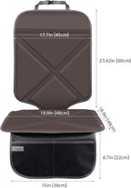 Car Seat Protector Leather Waterproof Child Safety Seat Protector Cover with Thick Pad and 2 Large Pockets Durable Kick Mat f