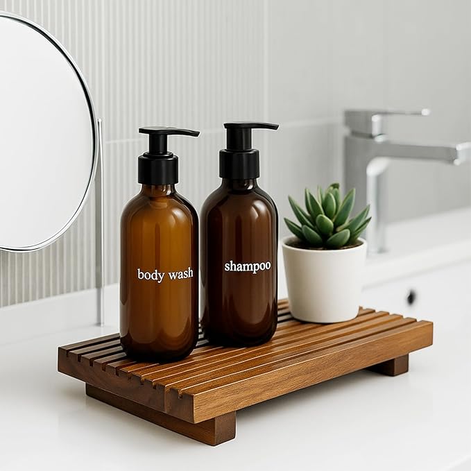 Acacia Wood Risers for Bathroom Tray Kitchen Counter Decor Bathroom Sink Accessories Decorative Wooden Riser Pedestal Stand f