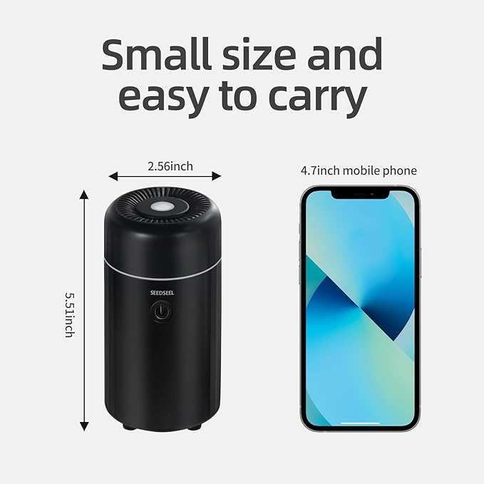 Car Aromatherapy Diffusers for Essential Oils，Mini USB Air Scent Small Humidifier with 7-LED Color Changing for Car Room Home