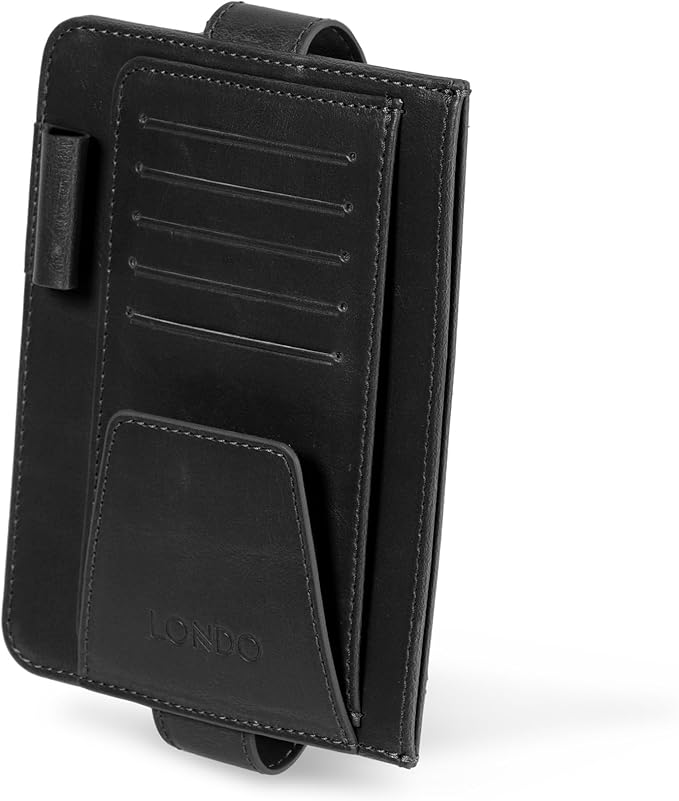 Londo Leather Car Visor Organizer – Stylish & Functional Storage for Sunglasses, Cards, and Essentials