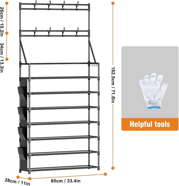 OYREL Shoe Rack 7 Tier Sturdy Shoe Racks for Closet Shoes Organizer for 28-35 Pairs Large Capacity Shoe Storage Rack with Mul