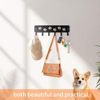 Key Hooks Key Holder Decorative Dog Leash Holder for Wall, 6 Hooks 9.75×2.73 inch for Wall Decorative Animal Storage Rack Adh