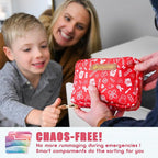 EVERLIT Care Rescue Pack | Family-Friendly First Aid Kit for Kids with 200 Pcs Medical Supplies | Travel-Friendly Compact Sto