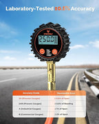 ETENWOLF T400 Digital Tire Pressure Gauge 0-250 PSI, ANSI B40.7 2A Grade High Precision(Plus-Minus 0.5%), Tire Gauge for Tire Pressure with Rubber Hose and Backlit LCD, Car Accessories