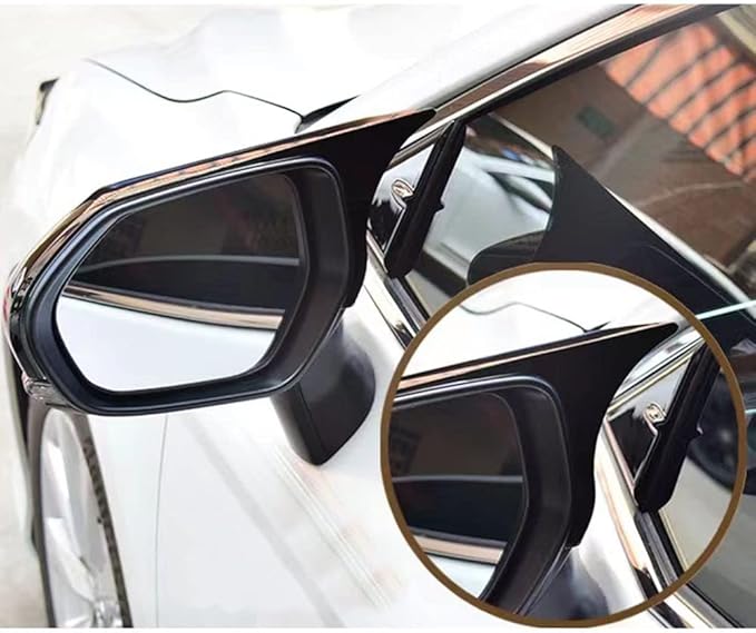 Car Ox Horn Side Rearview Mirror Cover Wing Mirror Protect Decorate Covers Auto Exterior Decoration Accessories for Toyota Camry 2018 2019 2020 2021 2022 2023 2024 2025(Bright Black)