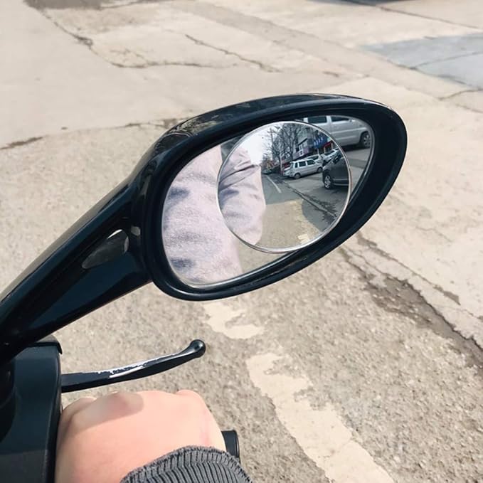 2Pcs 3 Inch Non-Adjustable Large Stick-On Convex Blind Spot Mirror, HD Glass Big Round Rear View, Strong Adhesive for Car, Van, SUV and Trucks (3"(75mm), Frameless)