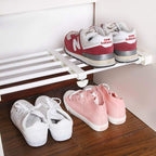 Adjustable Shelf Organizer Expandable Closet Shelf and Rod with No Drilling for Wardrobe Cupboard Kitchen Bookcase (18.2" - 2