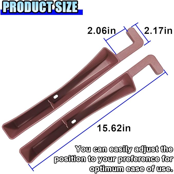 2PCS Car Seat Gap Filler Organizer, No-Drop Seat Gap Storage Box Inserts with Phone Holder, Storage Plug Stopper Fill Gap Between Seat and Console, Universal Car Accessories for SUV Truck (Brown)