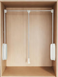 tonchean Heavy Duty Pull Down Closet Rod White, 60 Lbs Load Capacity, Adjustable 33-45 Inch Closet Rods for Hanging Clothes T