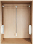 tonchean Heavy Duty Pull Down Closet Rod White, 60 Lbs Load Capacity, Adjustable 33-45 Inch Closet Rods for Hanging Clothes T