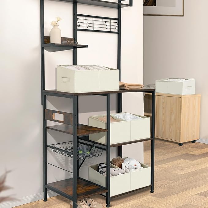 DIMJ Trapezoid Storage Bins for clothes - 4 Packs Closet Organizers and Storage Baskets, Foldable Closet Baskets with Handles