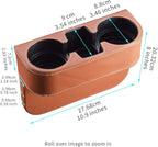 Brown Multifunctional Car Cup Holder Car Seat Organizer Gap Filler Bottle Phone Storage Organizer