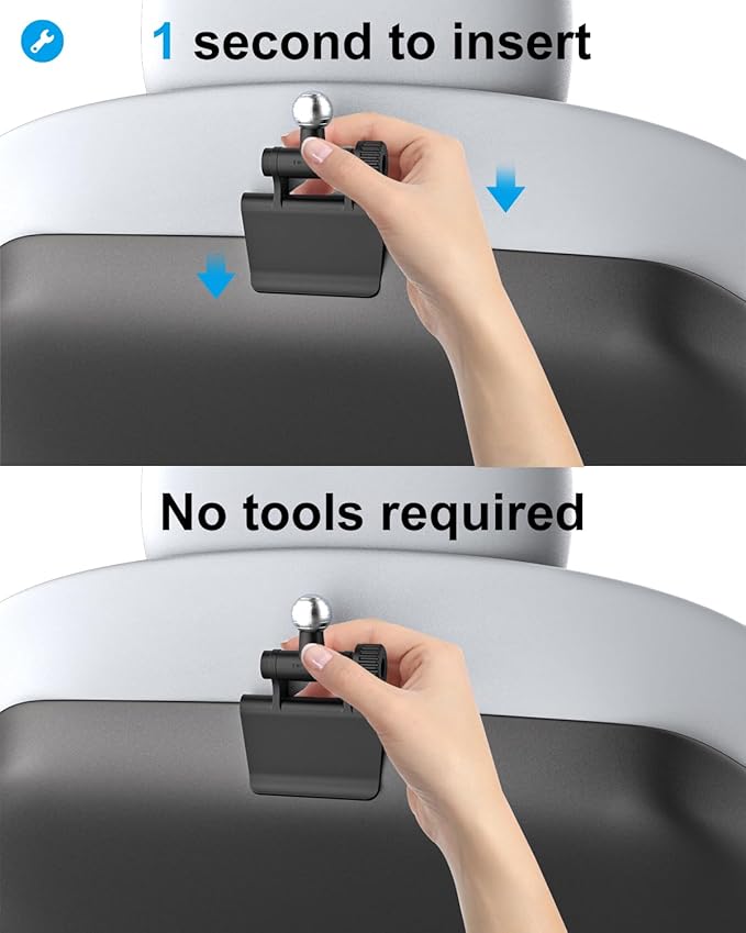 GDZN Tesla Back Seat Tablet Holder, 1-Second Install Seat-Back Wedge Mount for Model 3/Y, Metal Ball Head 360° Rotation iPad Holder for Kids Travel, Fits 4.7-13" iPad Pro/Air/Mini, Galaxy Tab, iPhone
