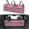 Car Trunk Organizer with Lid, Large Waterproof Vehicle Backseat Hanging Storage Bag with 4 Pockets & Adjustable Straps, Colla