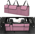 Car Trunk Organizer with Lid, Large Waterproof Vehicle Backseat Hanging Storage Bag with 4 Pockets & Adjustable Straps, Colla