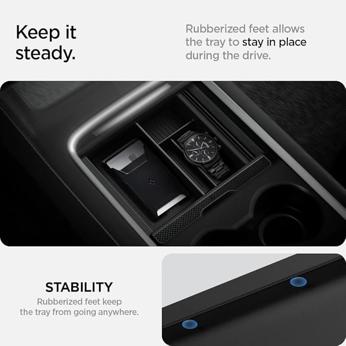 Spigen Center Console Organizer for Tesla Model Y (2021-2024) & Model 3 (2021-2023) [Not for Model Y Juniper 2025/26 and Model 3 Highland (2024/25)]