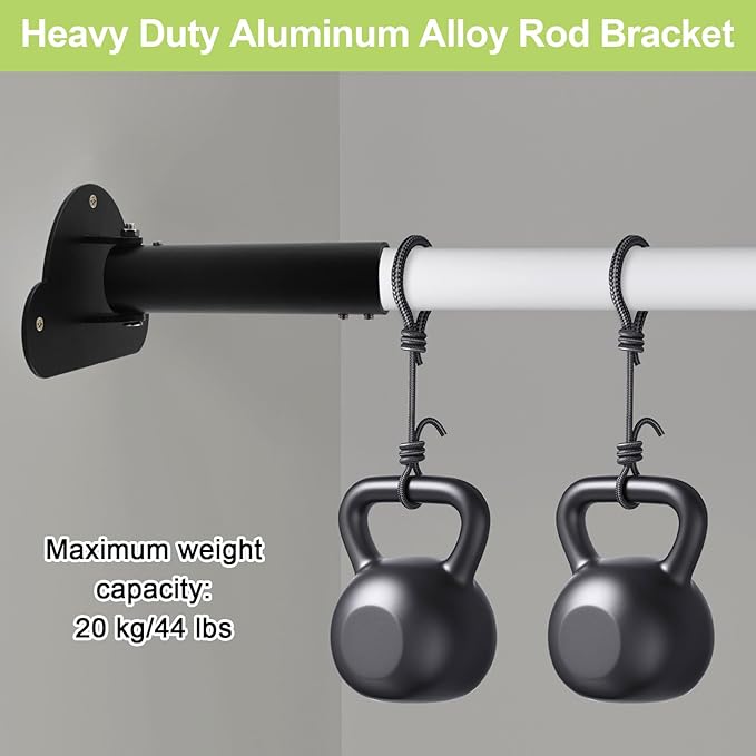 Adjustable Shower Curtain Rod Bracket 1 Pack Aluminum Alloy Shower Curtain Rod Single Swivel Flange Heavy Duty Closet Rod Bra