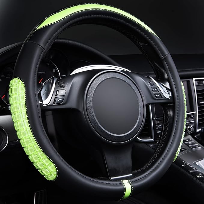 Flying Banner car Steering Wheel Cover Gel Massage Velvet Cool Warm Universal Size 15 inches SUV Truck Anti Slip Odorless Sum