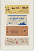 Vintage Western Cowboy Wall Art Decor Retro Rodeo Tickets Poster 1970s Western Prints Midwest Rustic Cowboy Painting Picture 