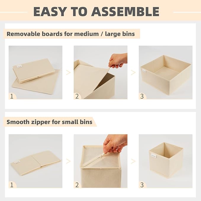 Criusia Drawer Organizer Clothes, 8 Pack Underwear Drawer Organizer, Foldable Cloth Storage Box Closet Organizers and Storage
