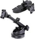 xik Universal CarPlay Screen Mount Pro - 2-in-1 CD Slot & Suction Cup Holder w/4-Button Anti-Shake Lock for CD Slot, Windshield & Dashboard, Fits 7" to 10.26" Car Monitors & GPS Displays